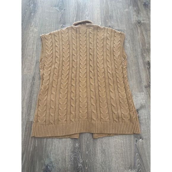 Chaps Denim Women's Openfront Cable Knit Cardigan Sweater Cotton XL - Picture 3 of 3